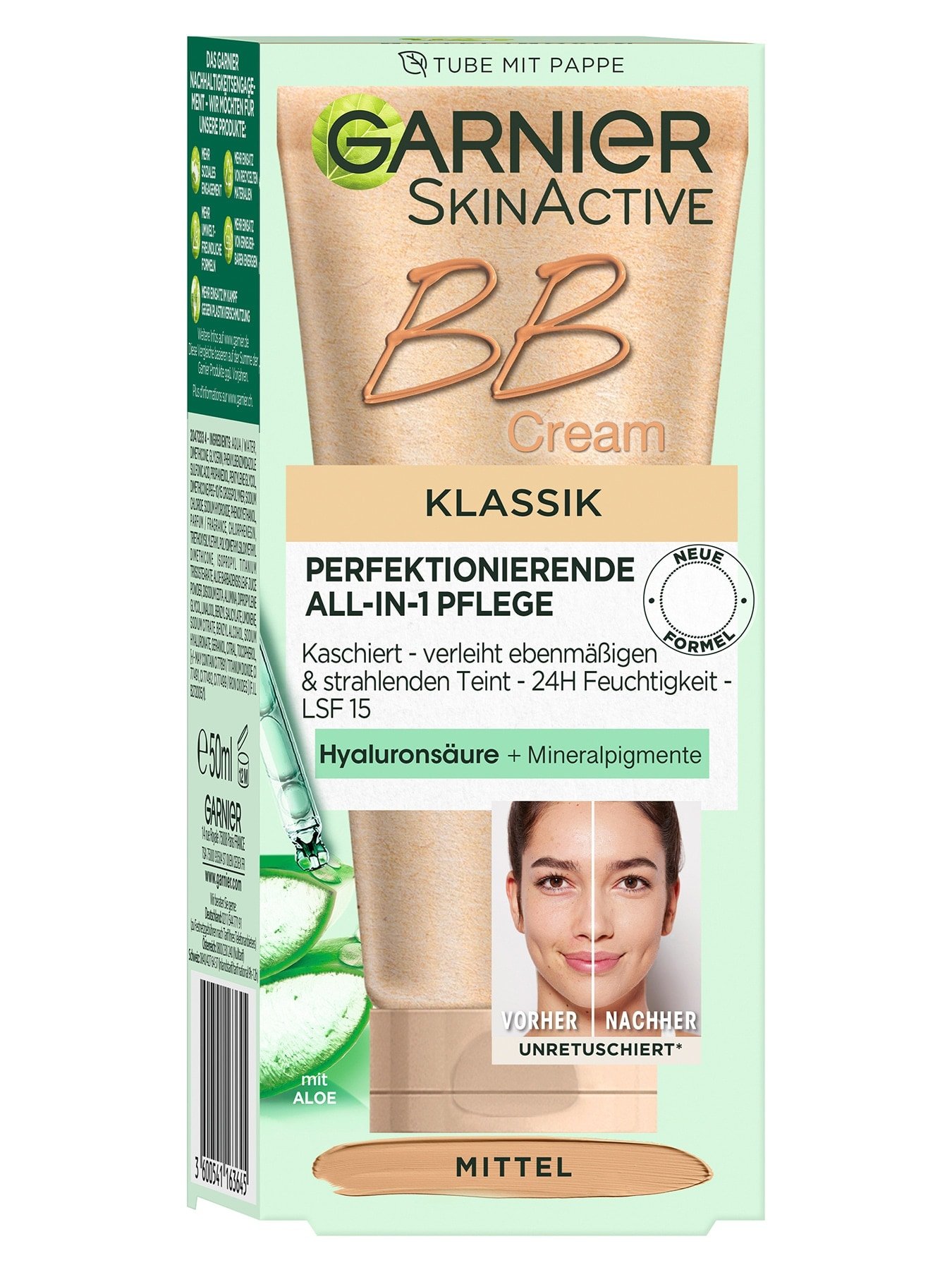 Verpackung der Garnier BB Cream Klassik in medium